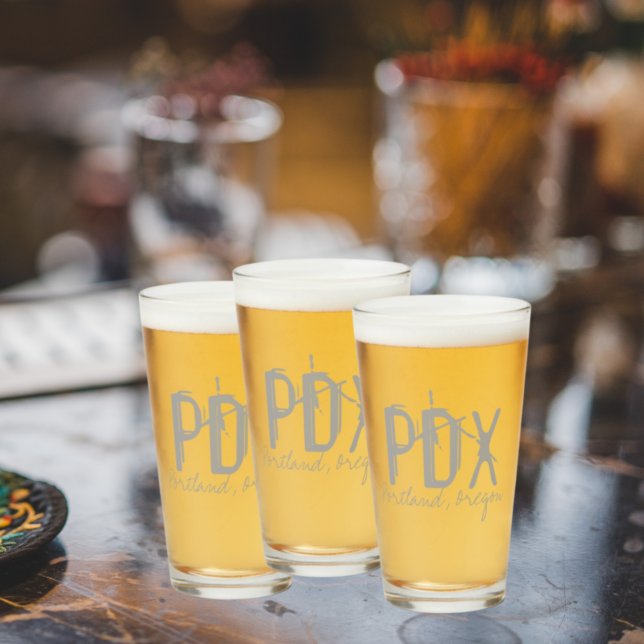 PDX Portland Airport Typography Glaskopp (Skapare uppladdad)