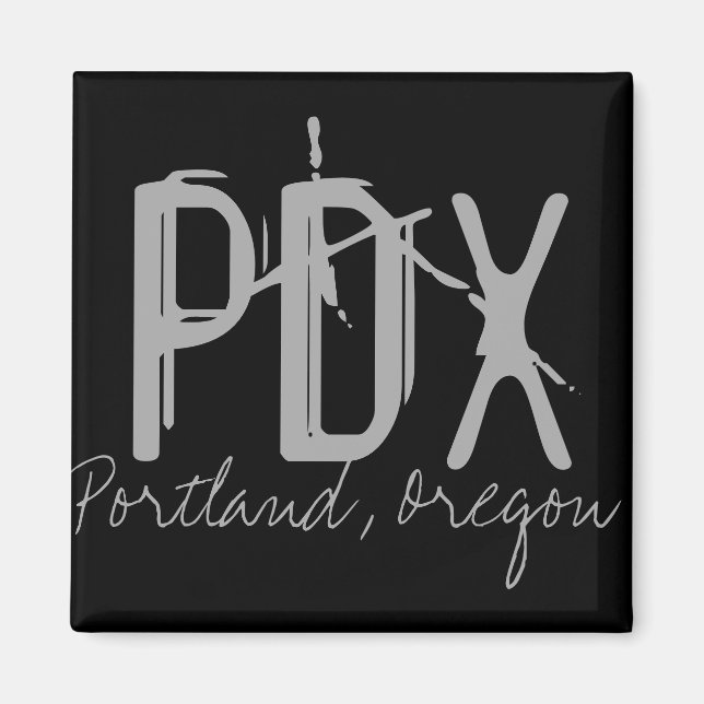 PDX Portland flygplatskod Magnet (Framsidan)