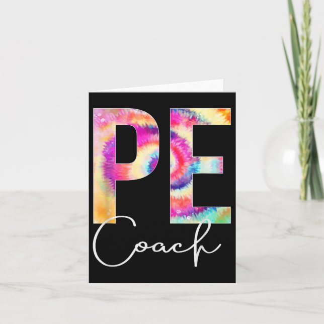 Pe Coach Tie Dye Back To School Women Appreciation Kort (Framsida)