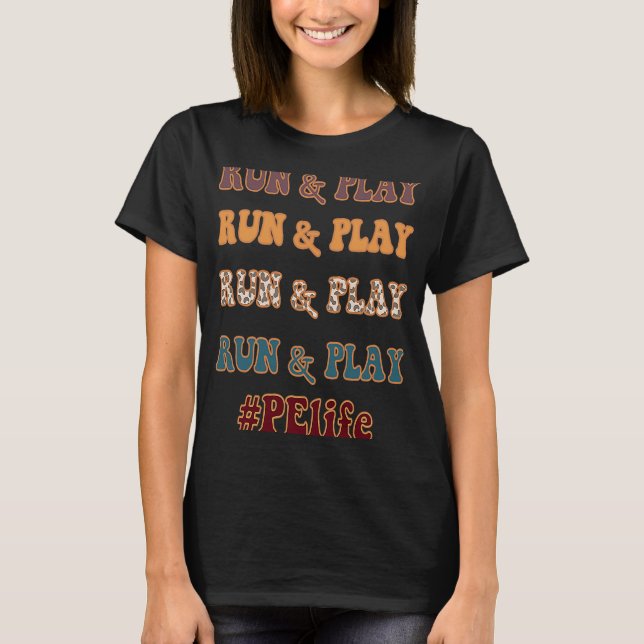 PE Lärare Life Springa spelar leopard Physical Edu T Shirt (Framsida)
