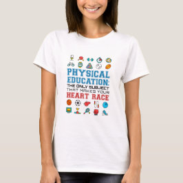 PE-lärare Phys Ed Gym Coach Heart Tävling T Shirt
