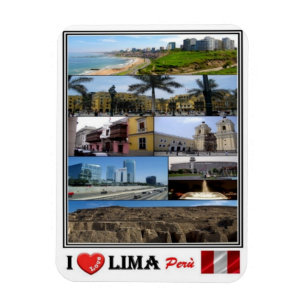 PE Perù - Lima - I Kärlek Mosaic - Magnet
