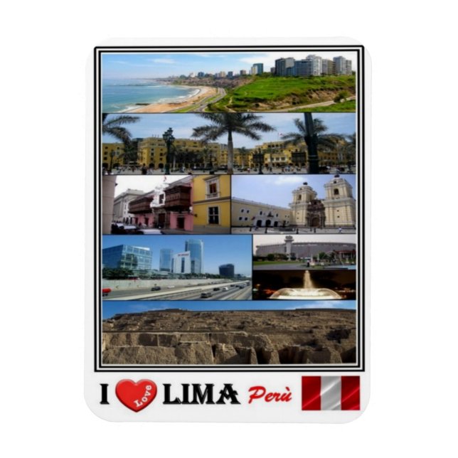 PE Perù - Lima - I Kärlek Mosaic - Magnet (Vertikal)