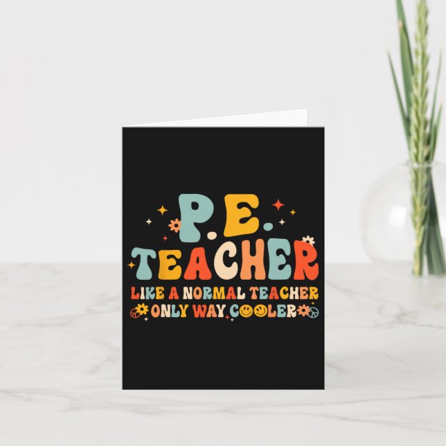Pe PhysiEducation Teacher Back to school Groov Kort (Framsida)