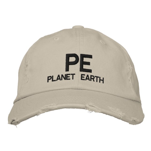PE - Planet Earth Baseball Cap Broderad Keps (Framsida)
