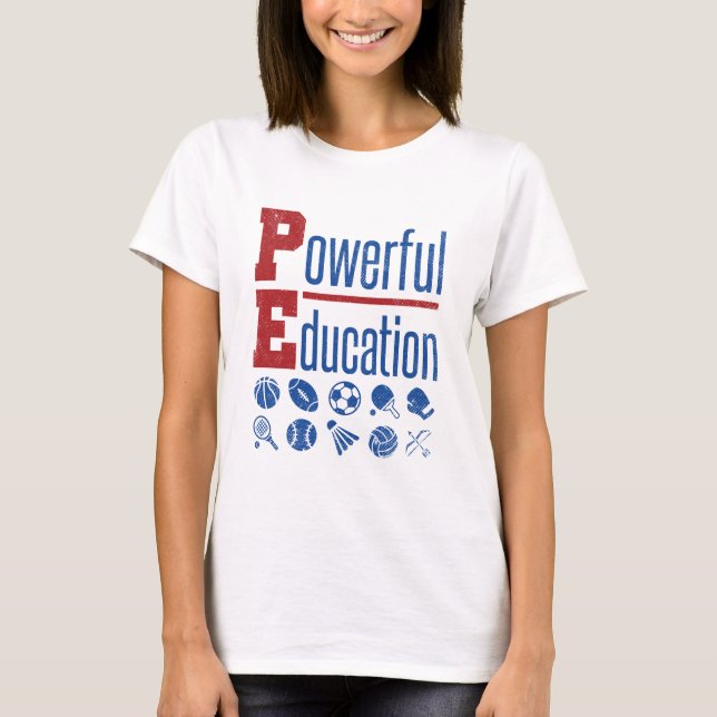 PE PowerEducation PE-lärare T Shirt (Framsida)