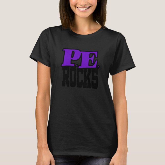 Pe Sten Lila School Student Physical Teacher T Shirt (Framsida)