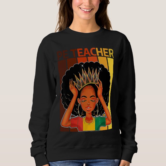 PE Teacher Afro African American Black History Mon T Shirt (Framsida)