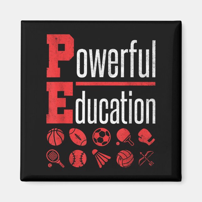 Pe Teacher Gym Physical Education Motivatio Magnet (Framsidan)