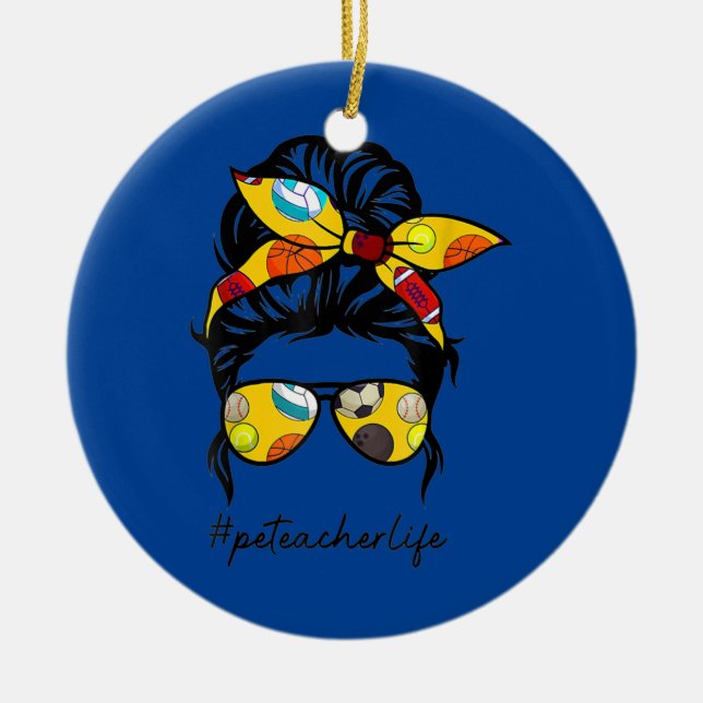 Pe Teacher Life Sport PhysiEducation Tekers Julgransprydnad Keramik (Framsidan)