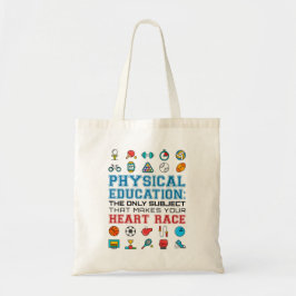 PE Teacher Phys Ed Gym Coach Heart Tävling Tygkasse