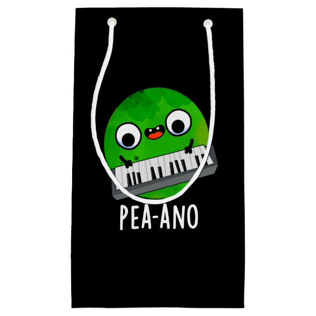 Pea-ano Funny Music Veggie Pea Pun Mörk BG (Framsidan)