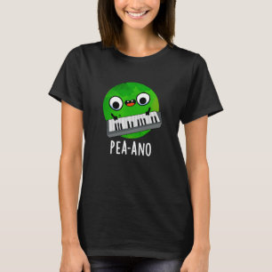 Pea-ano Funny Music Veggie Pea Pun Mörk BG T Shirt