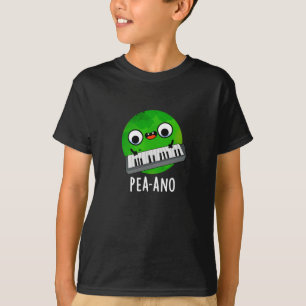 Pea-ano Funny Music Veggie Pea Pun Mörk BG T Shirt