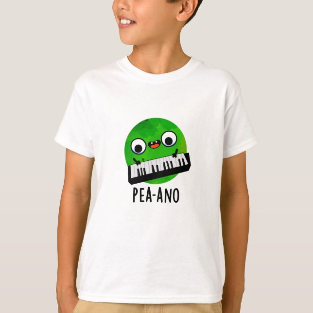 Pea-ano Funny Music Veggie Pea Pun T Shirt (Framsida)