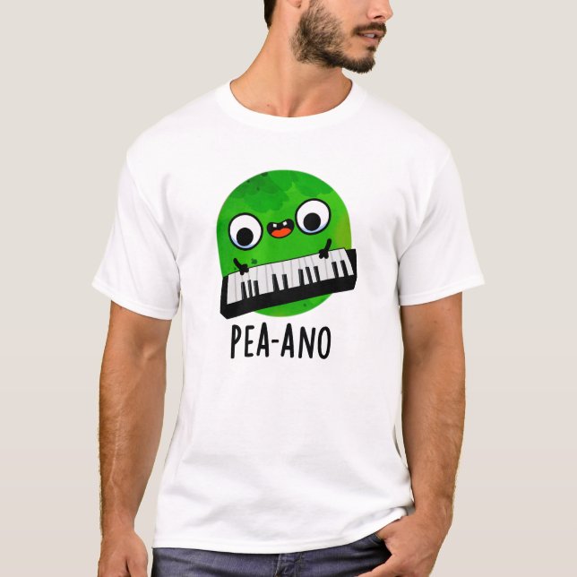 Pea-ano Funny Music Veggie Pea Pun T Shirt (Framsida)