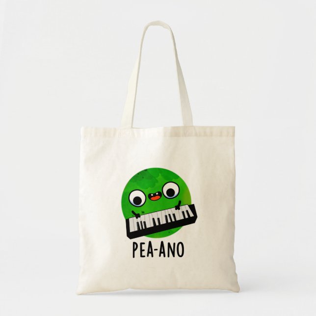 Pea-ano Funny Music Veggie Pea Pun Tygkasse (Framsidan)