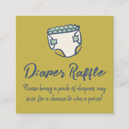 Pea Green Doodle Baby Shower Diaper Diaper Raffle Tilläggskort