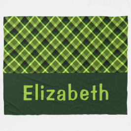 Pea Grönt Play Monogram Large Fleece Blanket