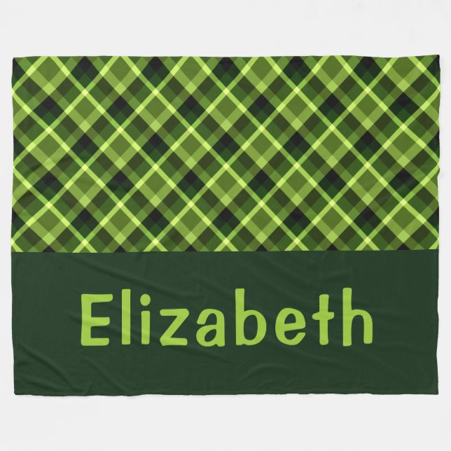 Pea Grönt Play Monogram Large Fleece Blanket (Framsidan (Horisontell))