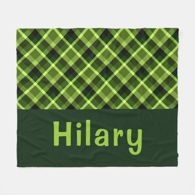 Pea Grönt Play Monogram Medium Fleece Blanket (Framsidan (Horisontell))