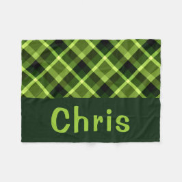 Pea Grönt Play Monogram Small Fleece Blanket