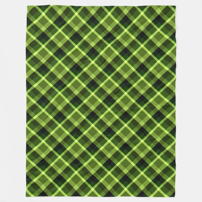 Pea Grönt Play Mönster Large Fleece Blanket (Framsidan)