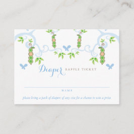 Pea in a Pod Boy Shower Diaper Raffle Biljett Tilläggskort