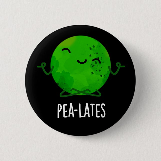Pea-lates Funny Pilates Pea Pun Mörk BG Knapp (Framsida)
