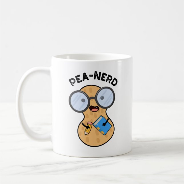 Pea-nerd Funny Nerd Peanut Pun Kaffemugg (Vänster)