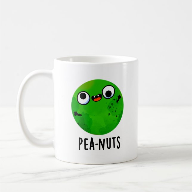 Pea-nöt Funny Crazy Pea Pun Kaffemugg (Vänster)