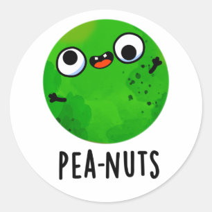 Pea-nöt Funny Crazy Pea Pun Runt Klistermärke