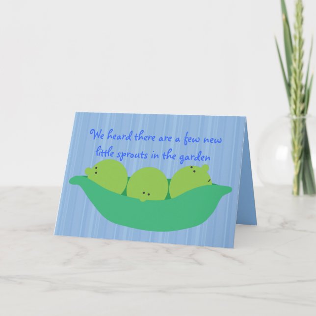 Pea Pod Pals Nyfödd bebis Boys Grattiss Card Kort (Framsida)