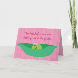 Pea Pod Pals Nyfödd bebis Girl Grattiss Card Kort