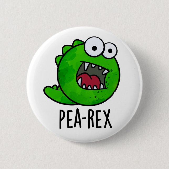 Pea Rex Funny Dinosaur Veggie TRex Pun Knapp (Framsida)