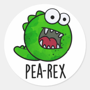 Pea Rex Funny Dinosaur Veggie TRex Pun Runt Klistermärke