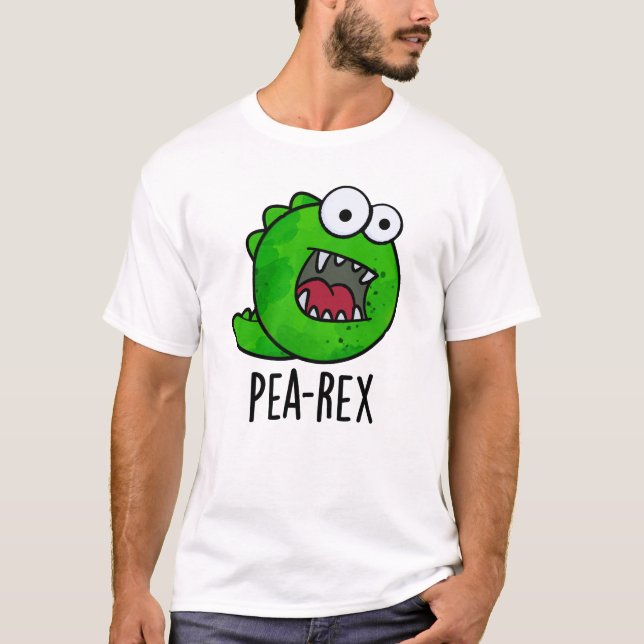 Pea Rex Funny Dinosaur Veggie TRex Pun T Shirt (Framsida)