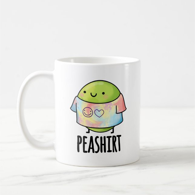 Pea Shirt Funny Veggie Pea TShirt Pun Kaffemugg (Vänster)