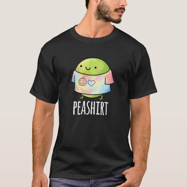 Pea Shirt Funny Veggie Pea TShirt Pun Mörk BG T (Framsida)