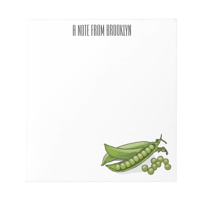 Pea tecknad illustration anteckningsblock (Framsida)