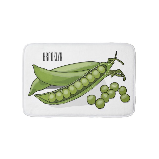 Pea tecknad illustration badrumsmatta (Framsidan)