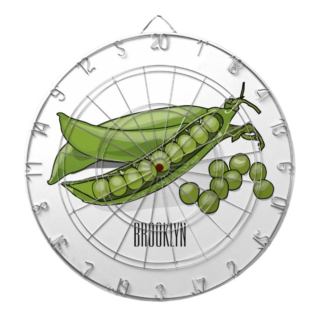 Pea tecknad illustration darttavla (Framsidan)