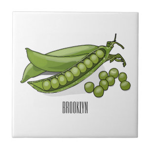 Pea tecknad illustration kakelplatta