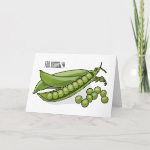 Pea tecknad illustration kort
