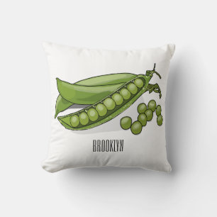Pea tecknad illustration kudde