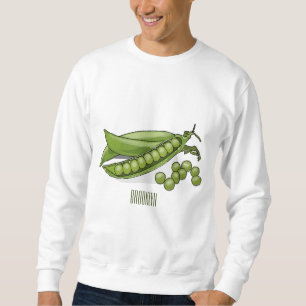 Pea tecknad illustration lång ärmad tröja
