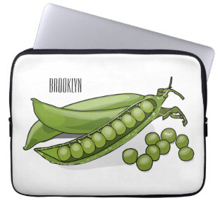 Pea tecknad illustration laptop fodral