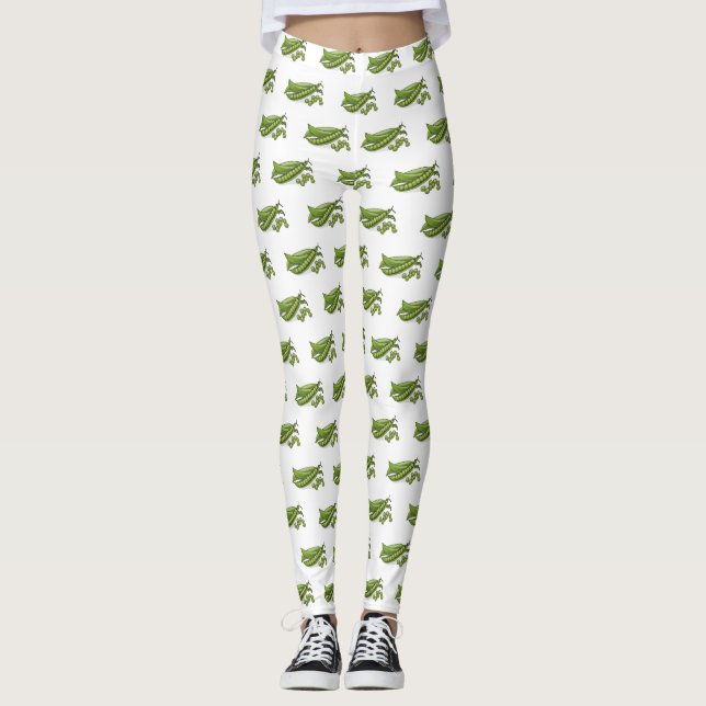 Pea tecknad illustration leggings (Framsida)