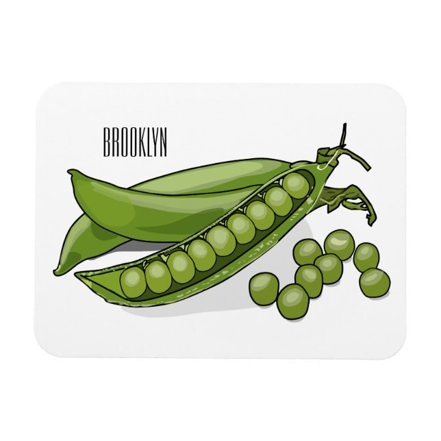 Pea tecknad illustration magnet (Horisontell)