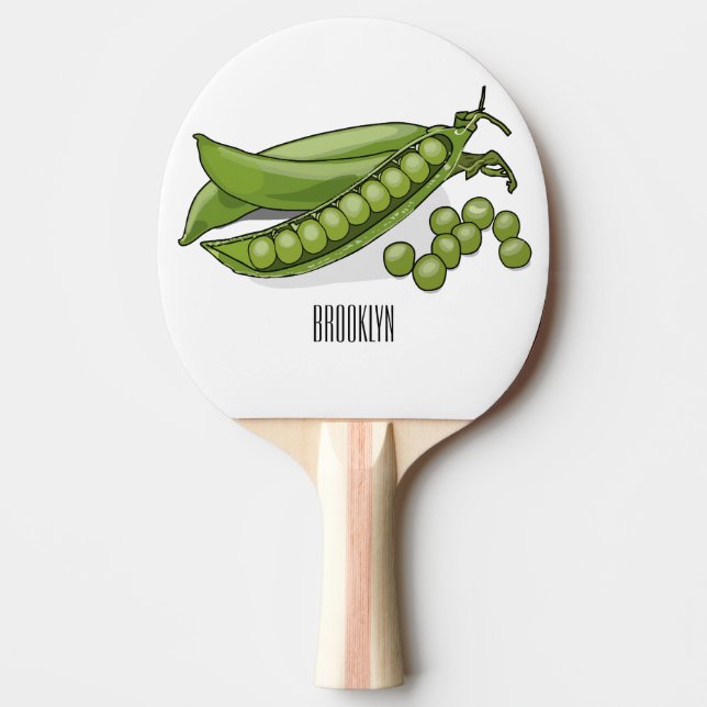 Pea tecknad illustration pingisracket (Framsidan)